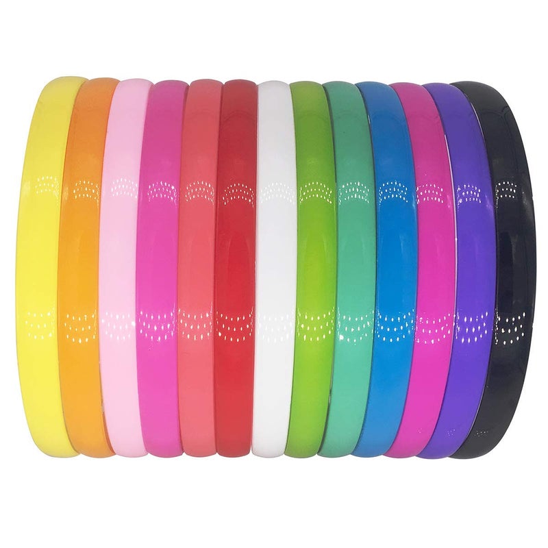 Yazon 13pcs 12mm Plastic Headbands for Girls Women Colorful Hair Headband with Teeth Thin Hair Bands - Image 5
